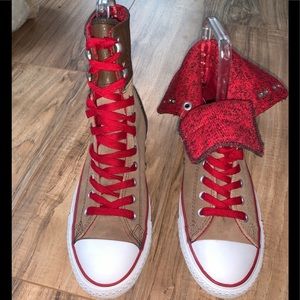 Converse brown suede high tops SZ 10